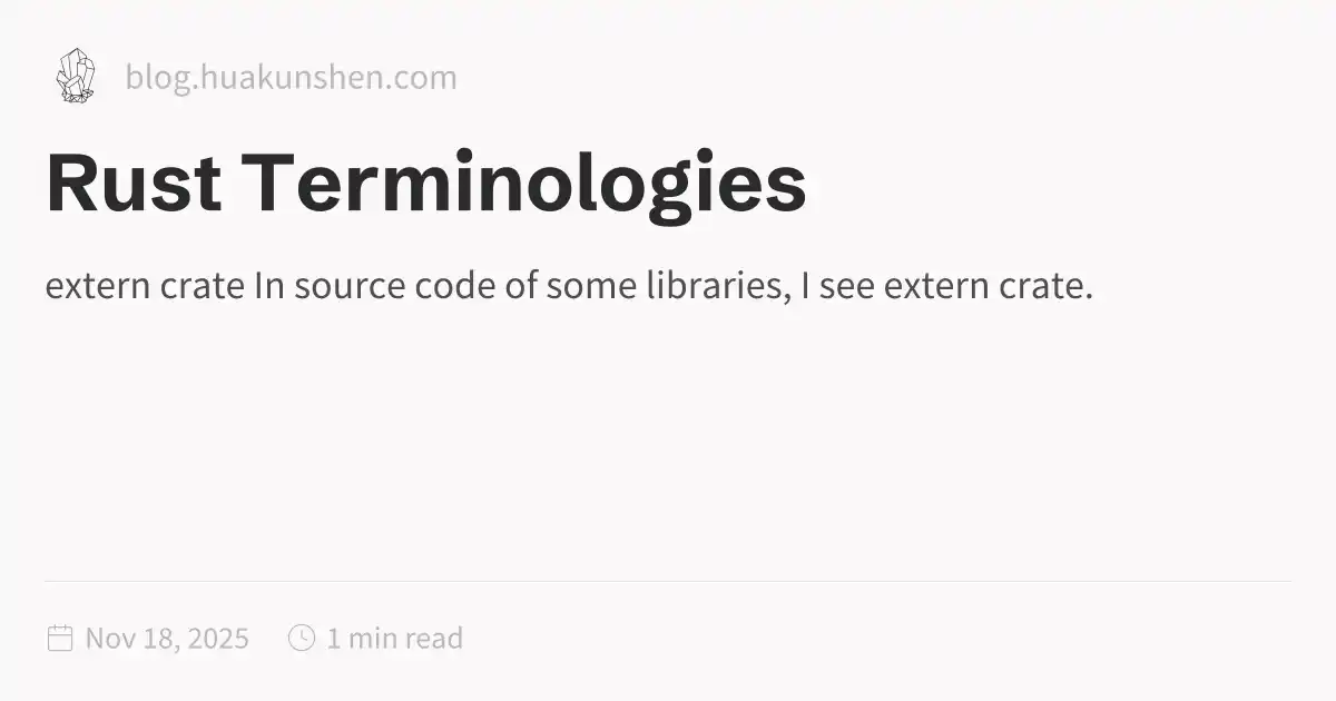 Rust Terminologies