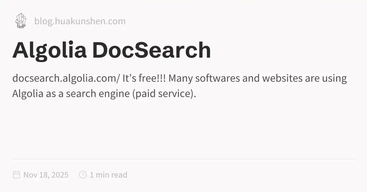 Algolia DocSearch