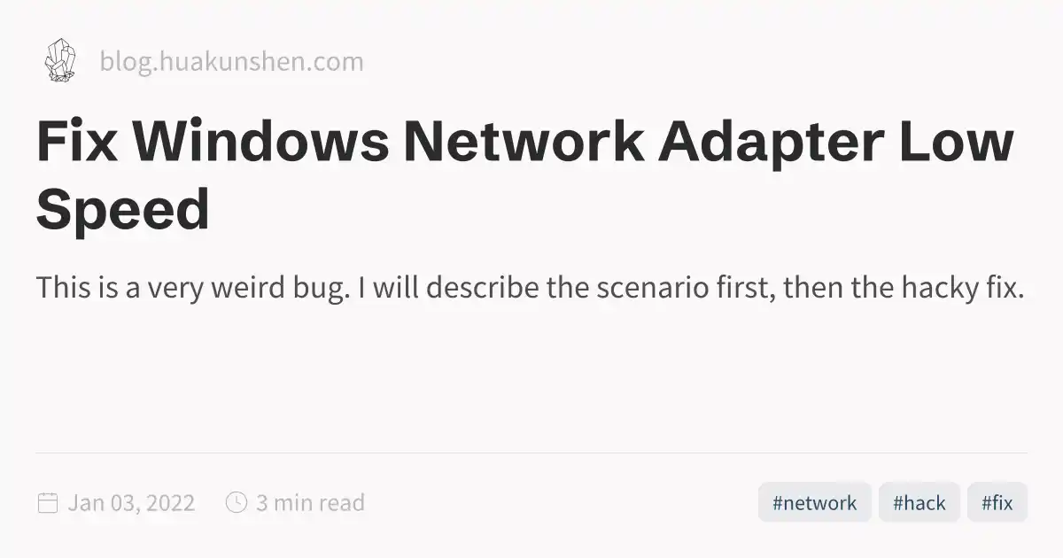 Fix Windows Network Adapter Low Speed